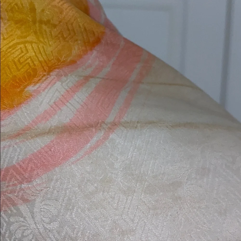 Vintage 100% Silk Scarf Japan Abstract Mod Jacquard Oblong Colorful